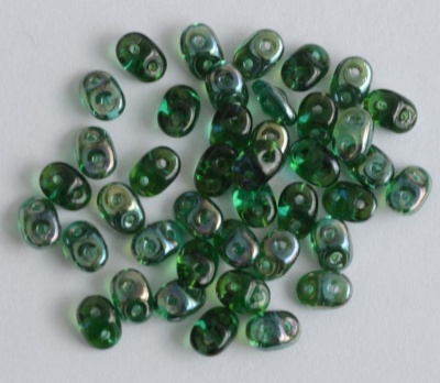 Superduo Green Emerald Celcian 50720-22501 Czech Beads x 10g